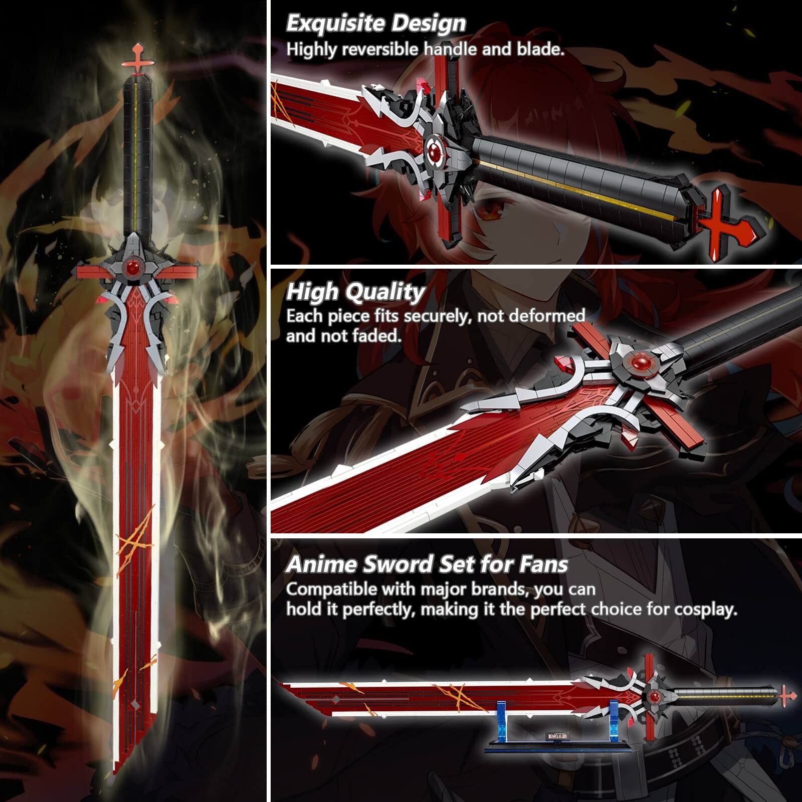 HIGH GODO Wolf Gravestone Sword kit contains 823 pieces for authentic build.