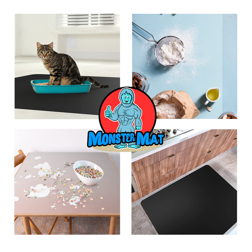 HigherHuman jumbo silicone mat rolls up for easy storage under sinks or benches.