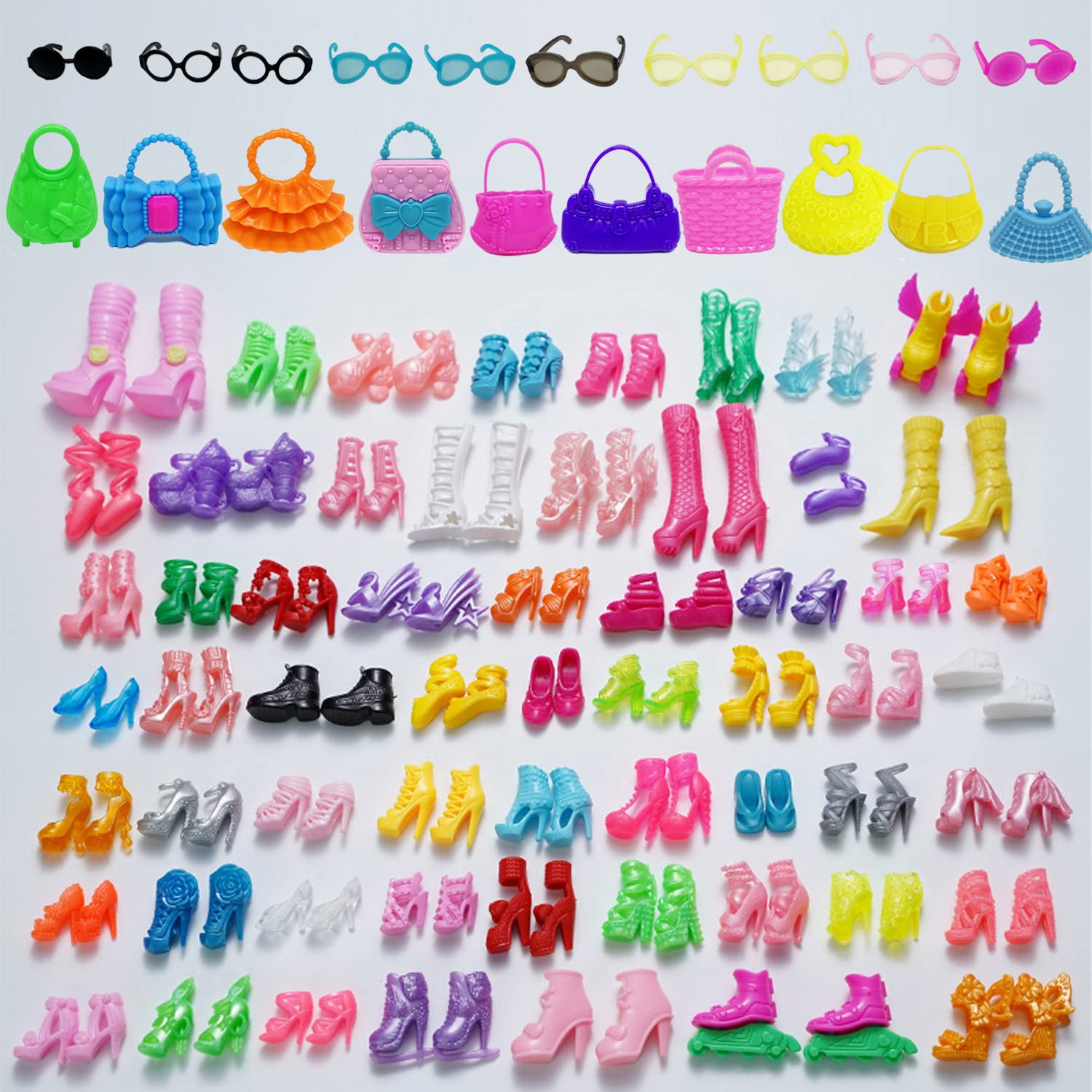 HighFun doll shoes variety for 11.5-inch dolls, ideal for mix-and-match play.
