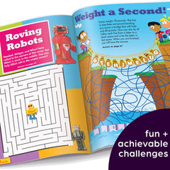 Highlights for Children Amazing Mazes page shows a kid solving a maze to boost focus
