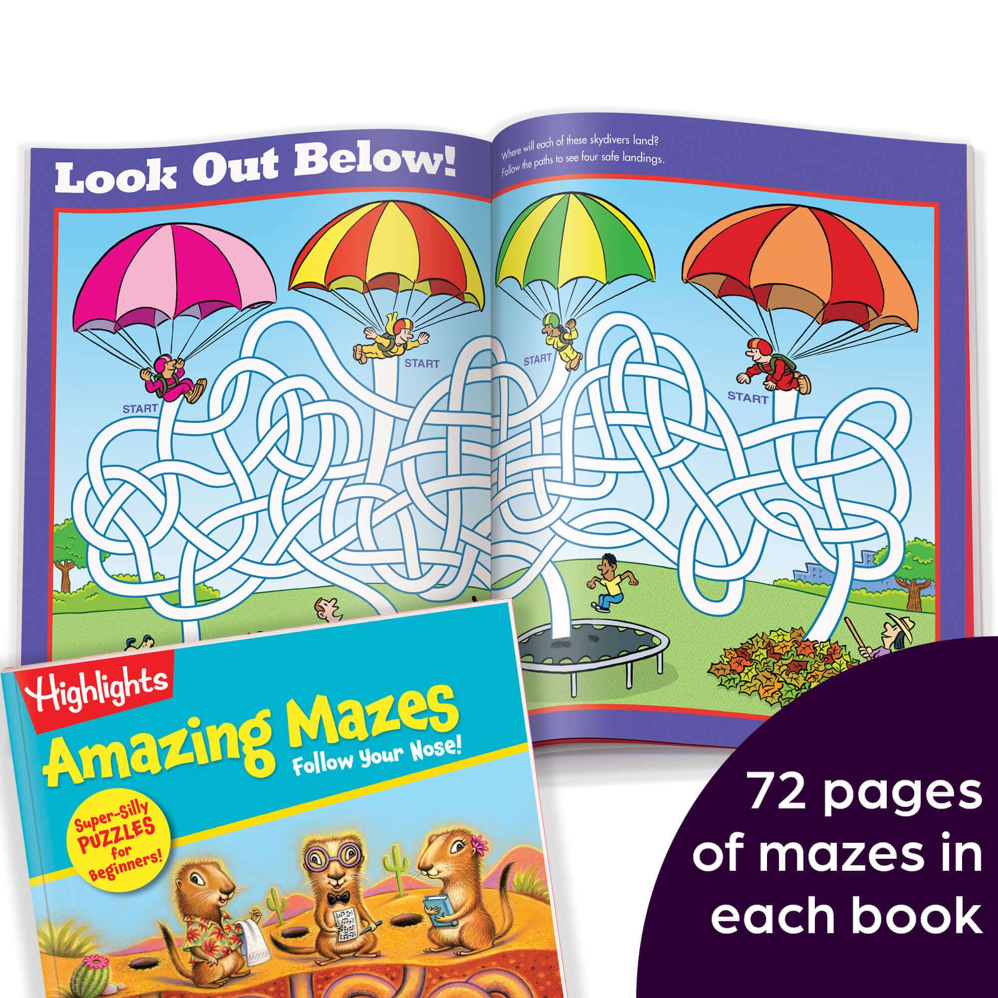 Highlights for Children Amazing Mazes two-book set shown together for screen-free play and learning.