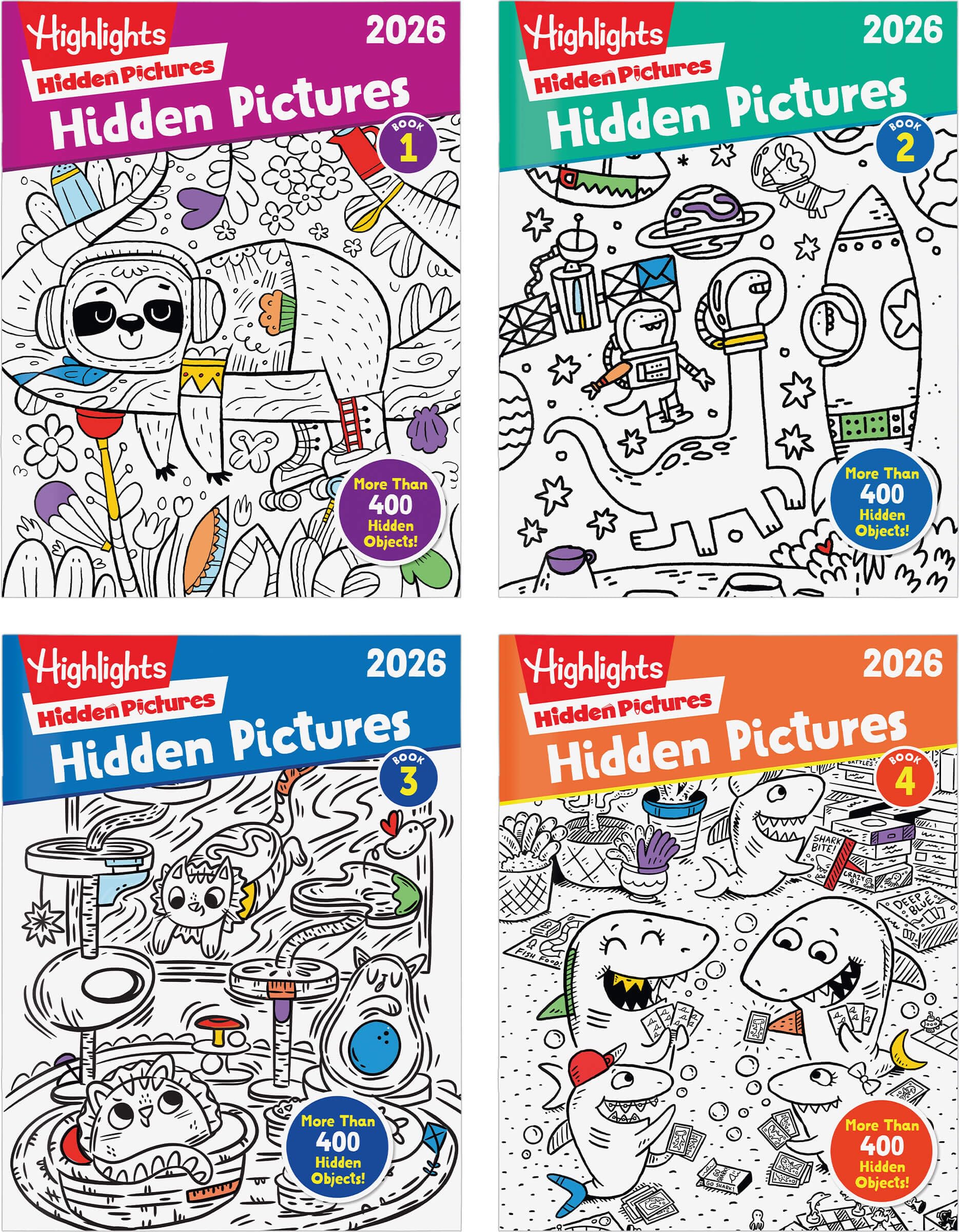 Highlights Hidden Pictures 2026 cover image, a screen-free family activity.