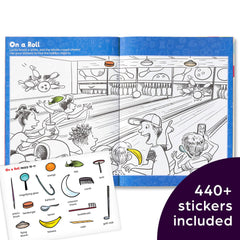 Highlights for Children sticker-pack spread showcases 440+ stickers for creative play.