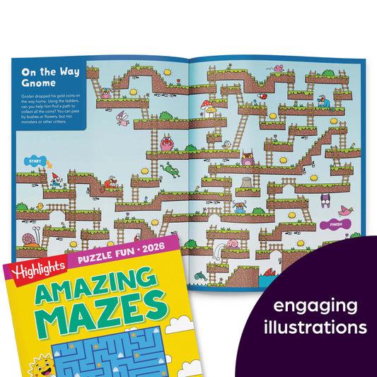 Highlights Puzzle Fun Brain Teasers pages spark critical thinking and steady focus during travel.