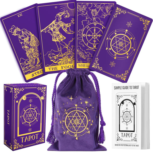 Hihealer 78 Tarot Cards Deck with gold foil for premium readings
