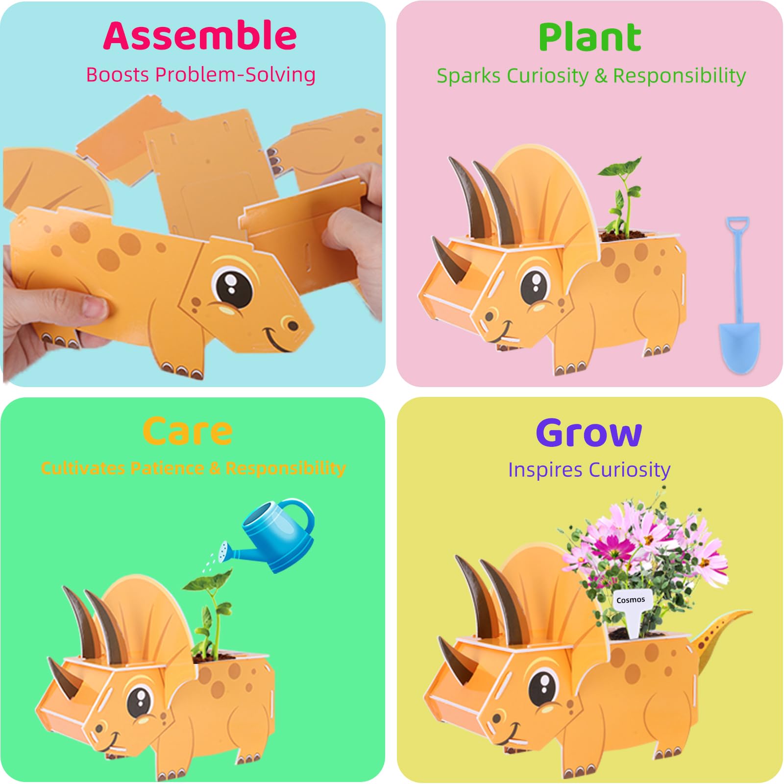 HiHOYA Brachiosaurus plantable puzzle enabling hands-on gardening