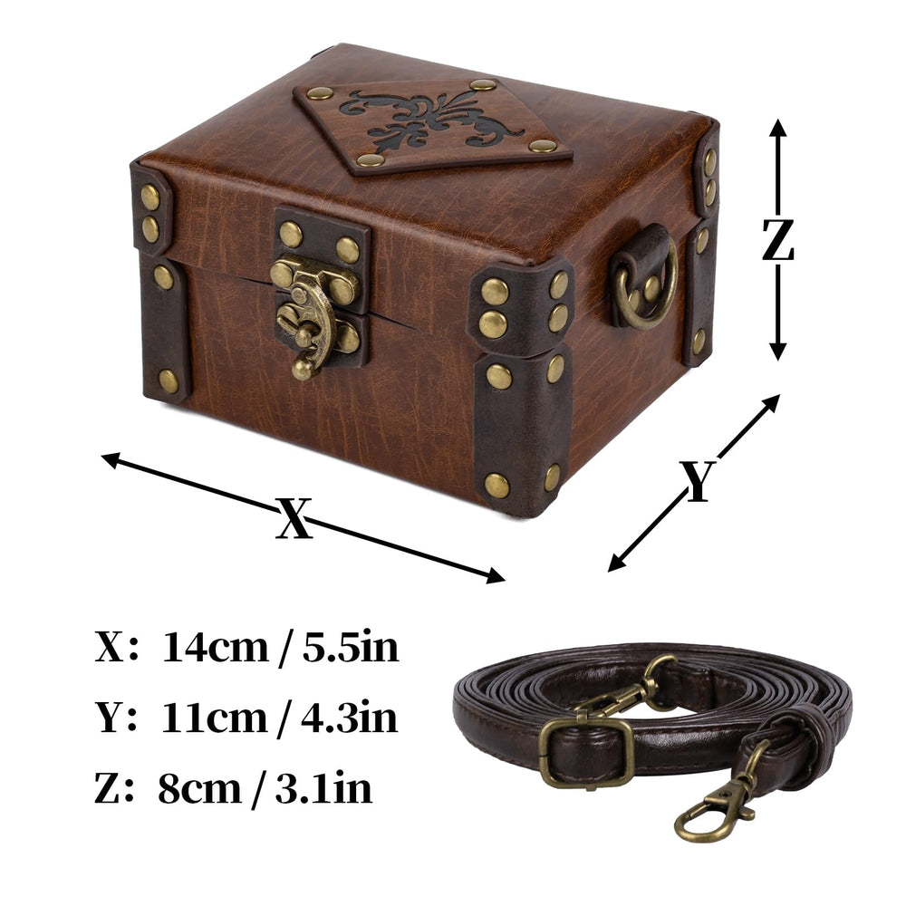 HiiFeuer alchemy box with dice and trinkets for DnD storage