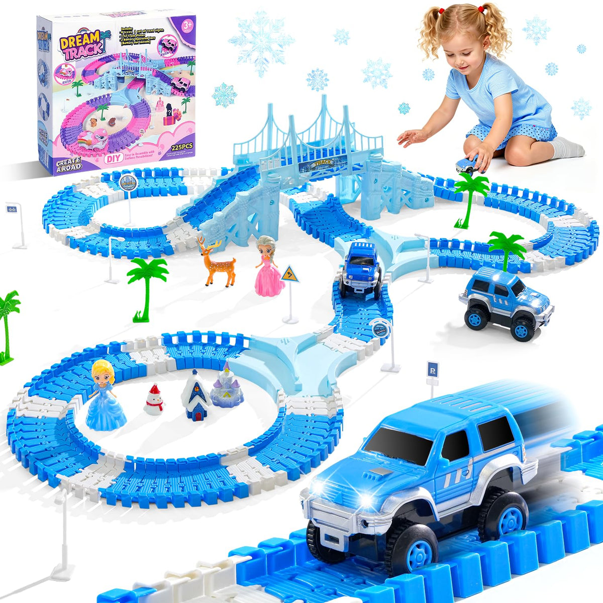 Hiketrax Frozen Princess Track Set; durable, flexible pieces spark imaginative play.