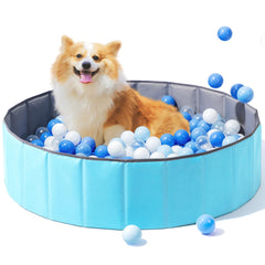 Hikiddy foldable ball pit folded for easy storage and transport.