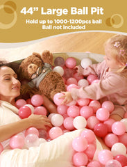 Hikiddy oxford cloth ball pit with soft rounded beige edges