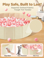 Hikiddy pet friendly ball pit space doubles as cozy play area