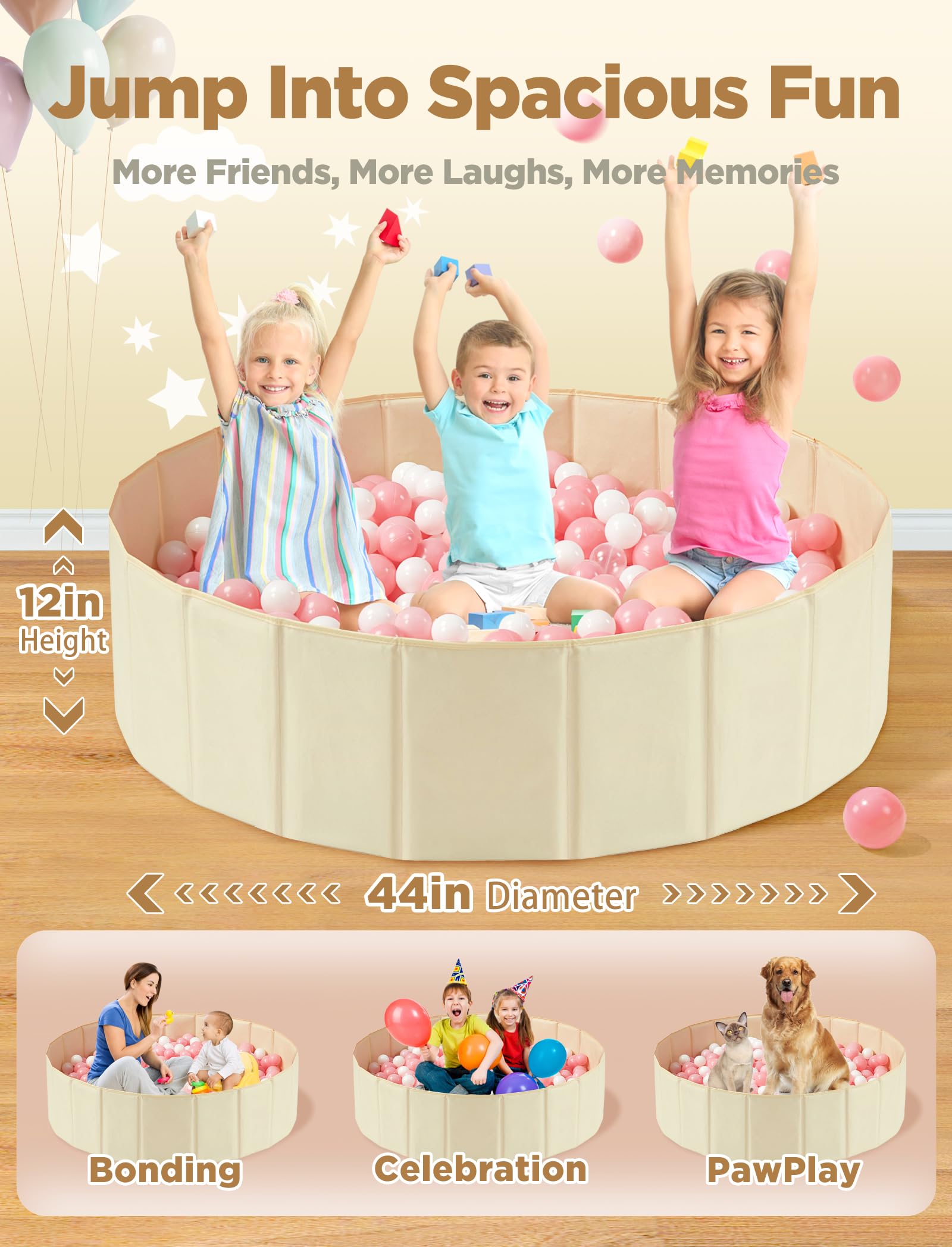 Hikiddy pop up playmat with memory steel supports maintains shape