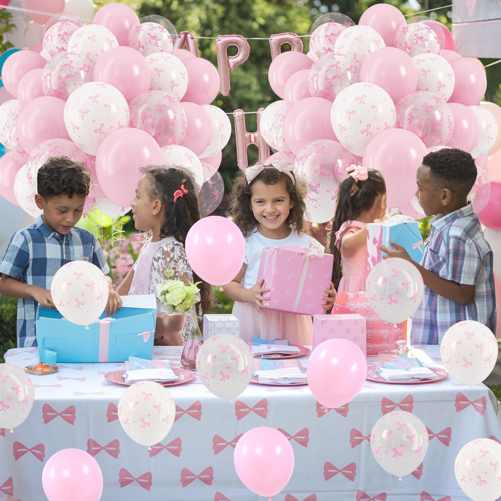 HILAVO baby shower decor with soft pink tones.