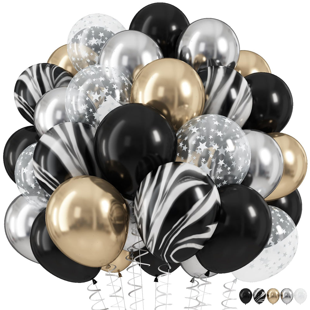 Hilavo 12-inch matte black balloon for elegant events and graduations.