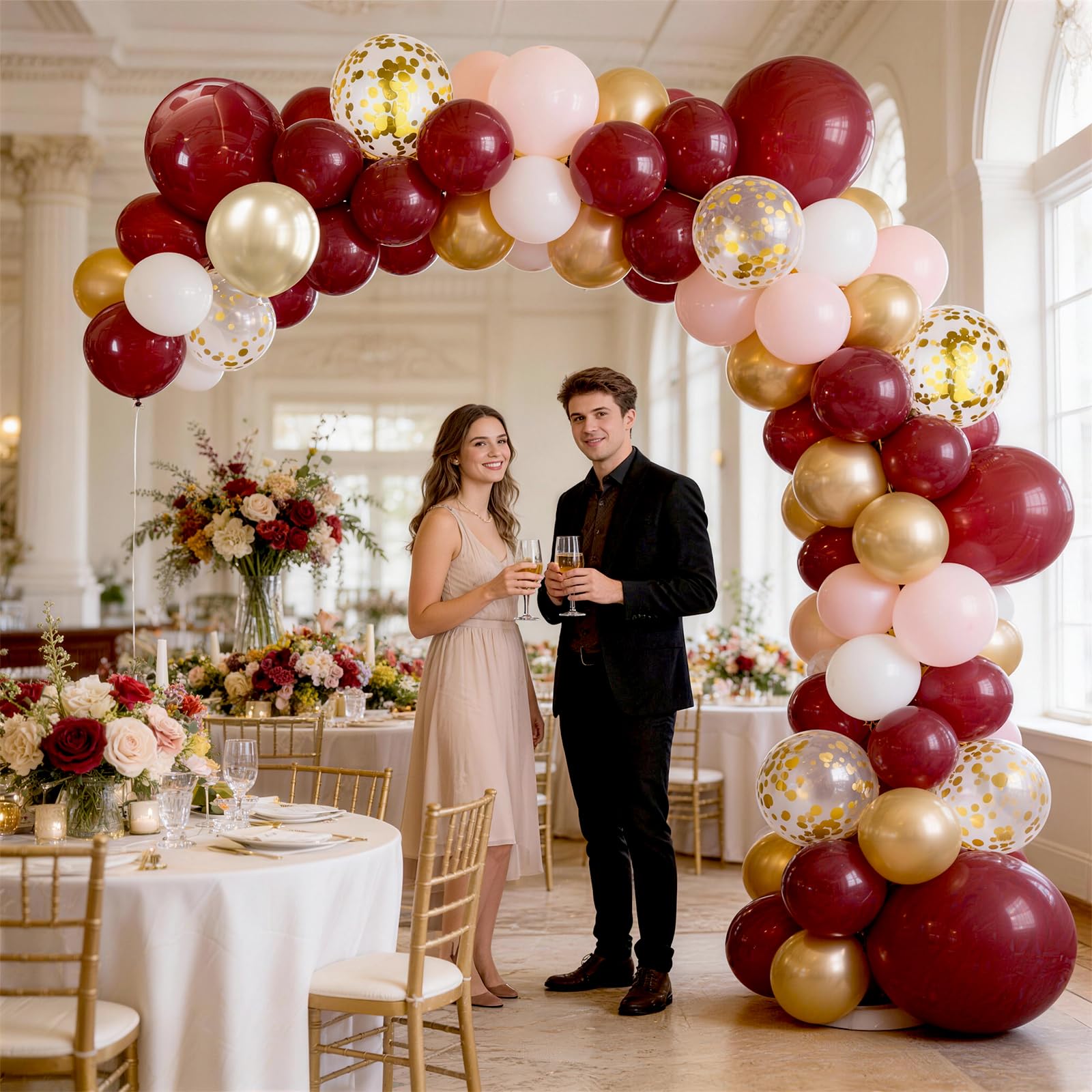 HILAVO bridal shower setup balloons blend sophistication with soft ivory tones.