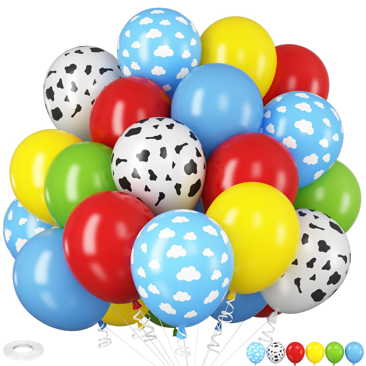 HILAVO cow print balloon adds whimsical farm-themed flair for birthdays.