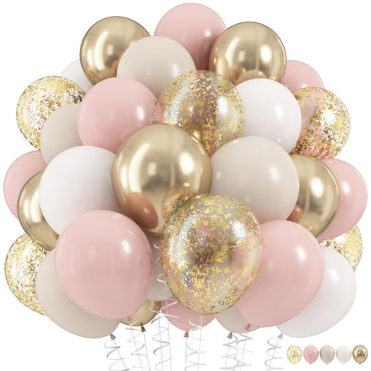 HILAVO dusty pink and gold balloon set packshot for chic party decor.