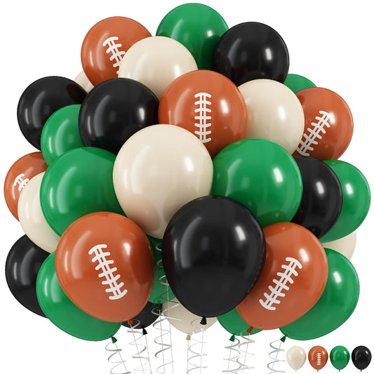 HILAVO football balloons in dark green set the game-day mood and color theme.