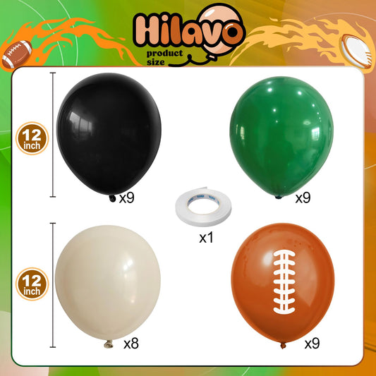 HILAVO football balloons with orange print add energetic, team-inspired flair.