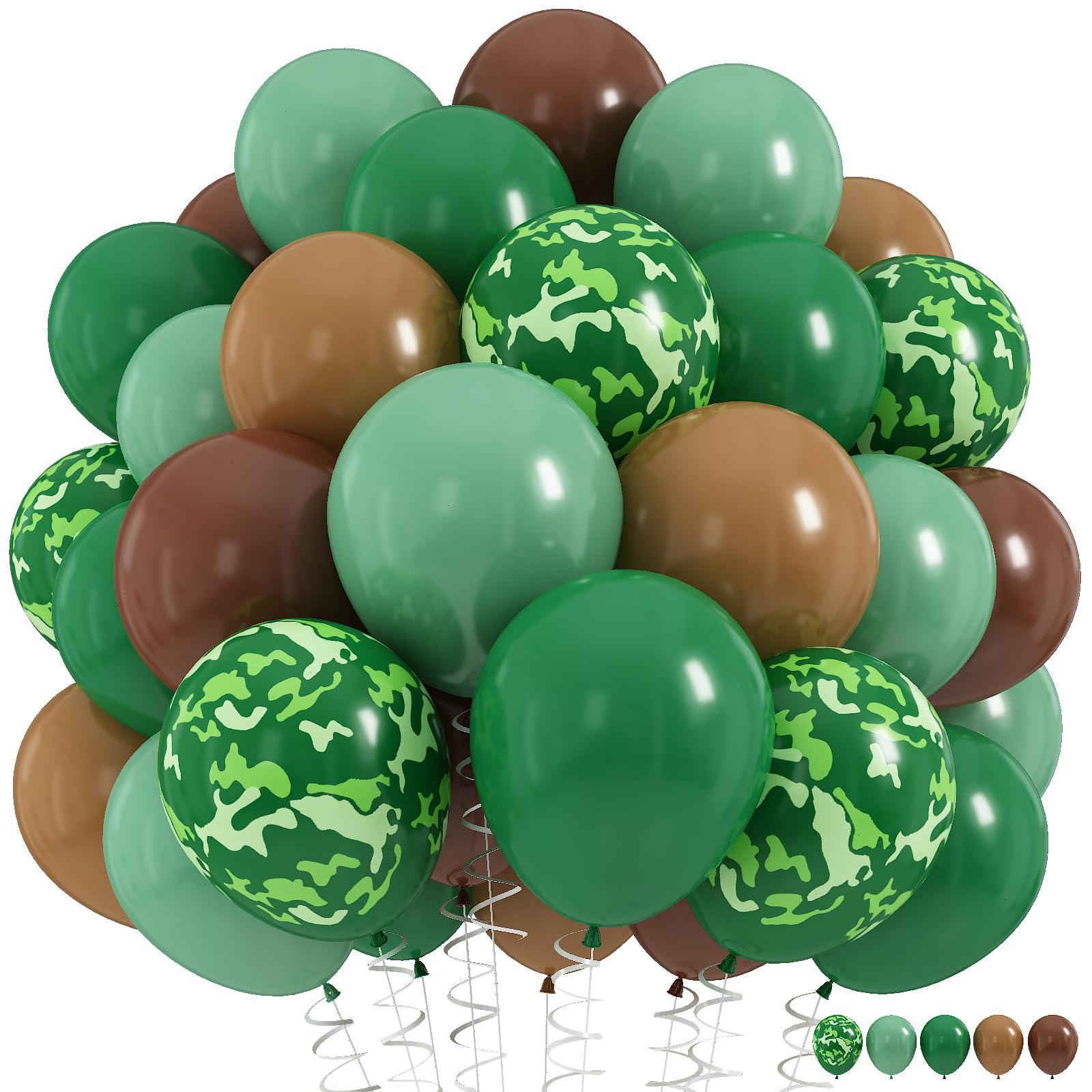 HILAVO green army balloons 12in for camo party decor