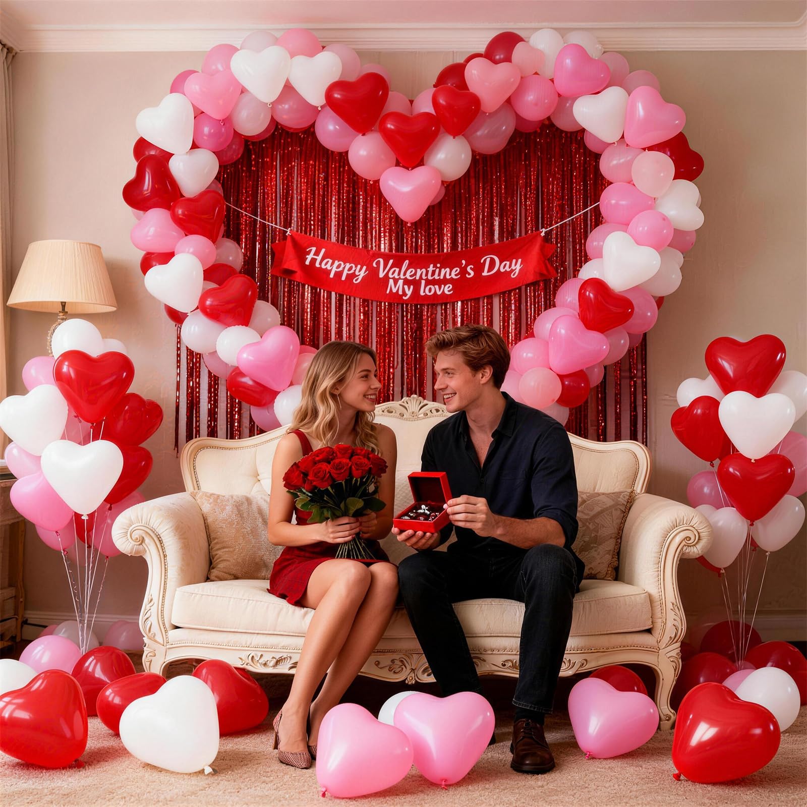 Hilavo heart-shaped latex balloons for proposals and bridal showers