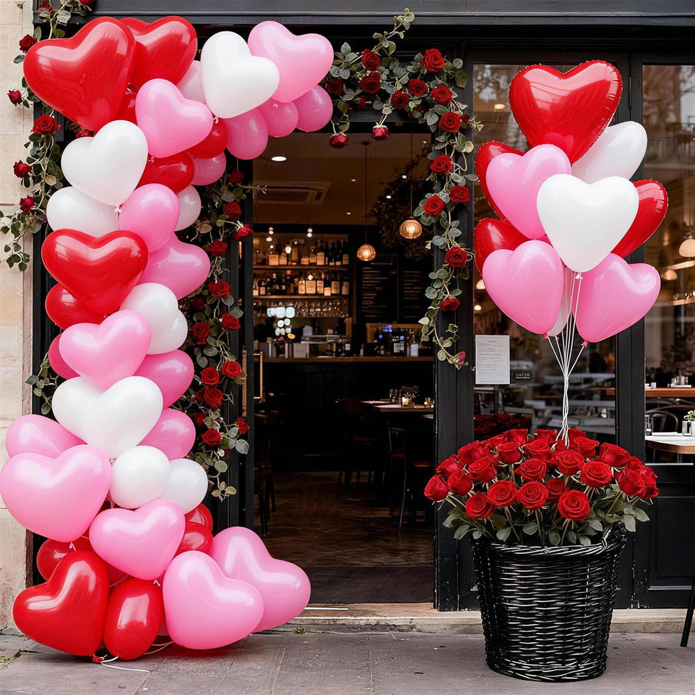 Hilavo assorted red pink white hearts for baby showers and family gatherings