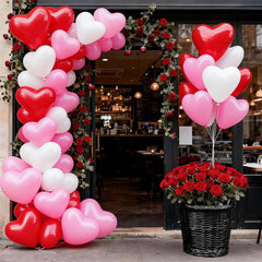 Hilavo assorted red pink white hearts for baby showers and family gatherings