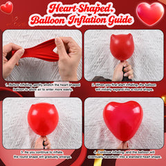 Hilavo quick-inflate heart balloons with ribbon for fast setup