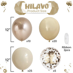 Hilavo nude-cream balloon 12in for stylish neutral decor.