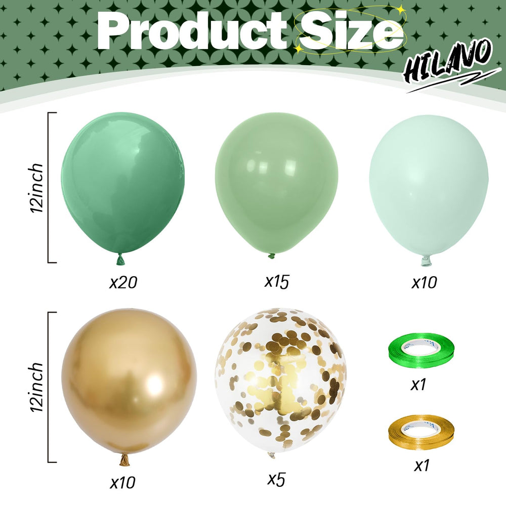 HILAVO olive green balloons highlight natural woodland theme