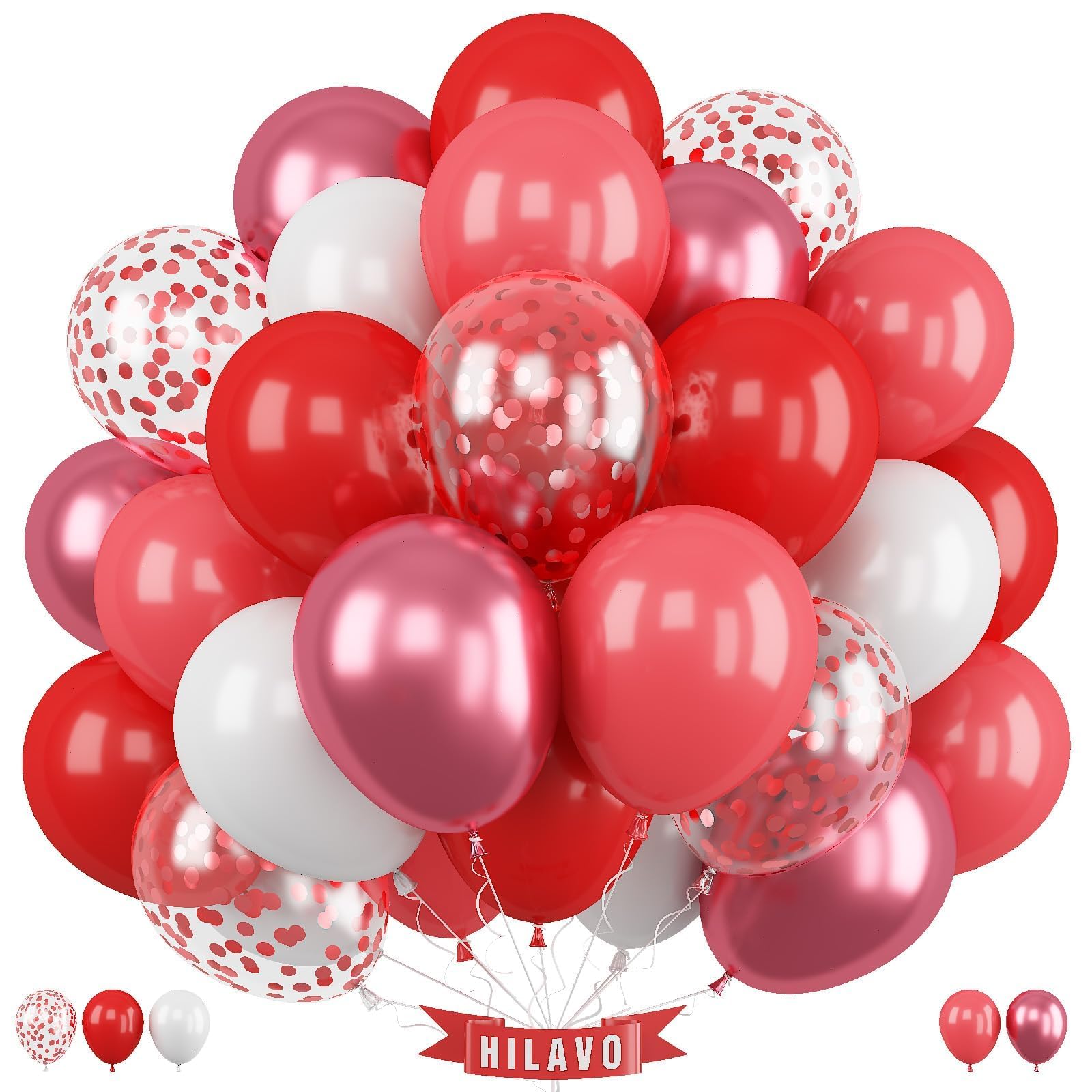 Hilavo red balloon set 12inch — bright backdrop for celebrations and DIY decor.