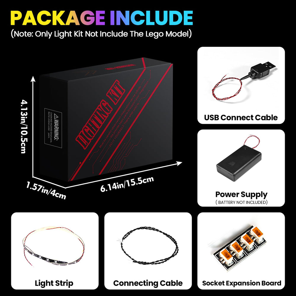 Hilighting LED light kit compatible with Lego 10349 ensures smooth integration.