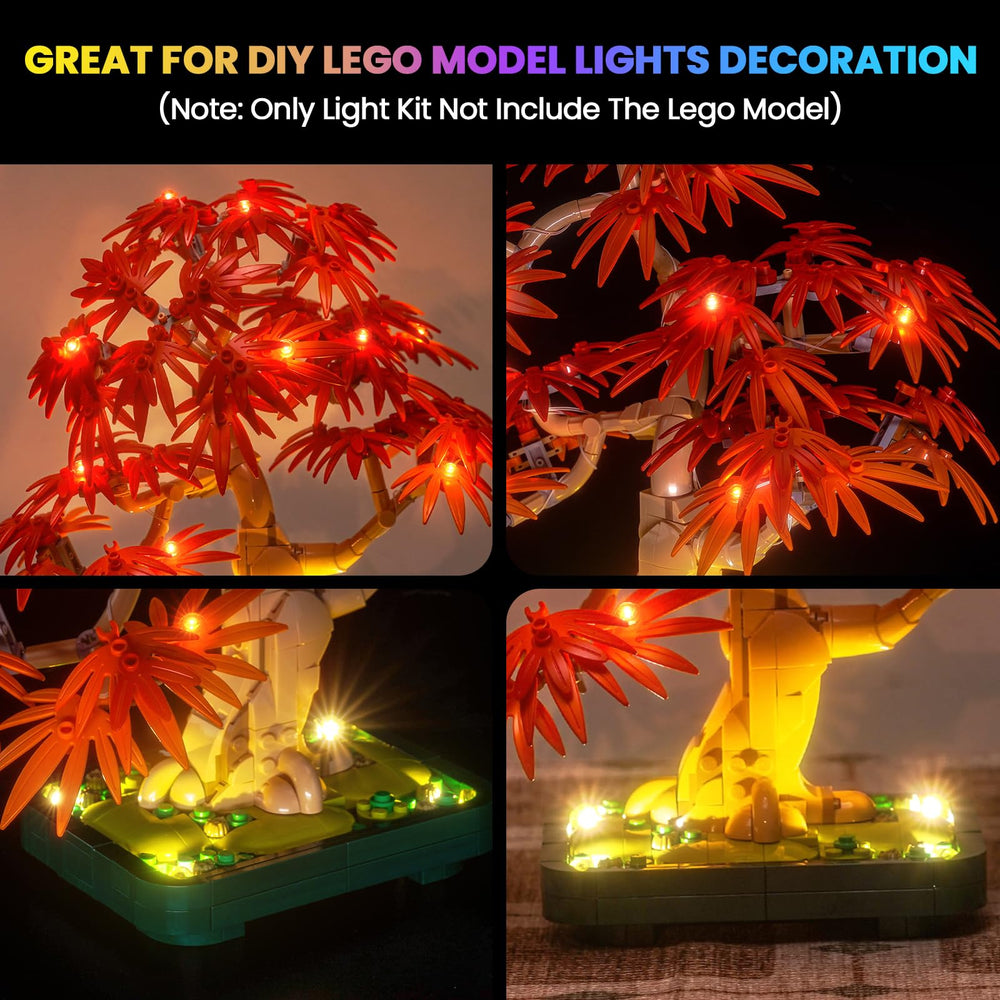 USB-powered lighting enables portable display for Lego bonsai projects.