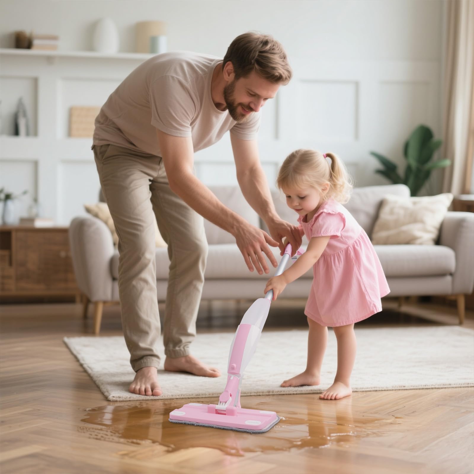 Hilsoeet Kids Spray Mop Pink gift ready set for ages 3 to 8