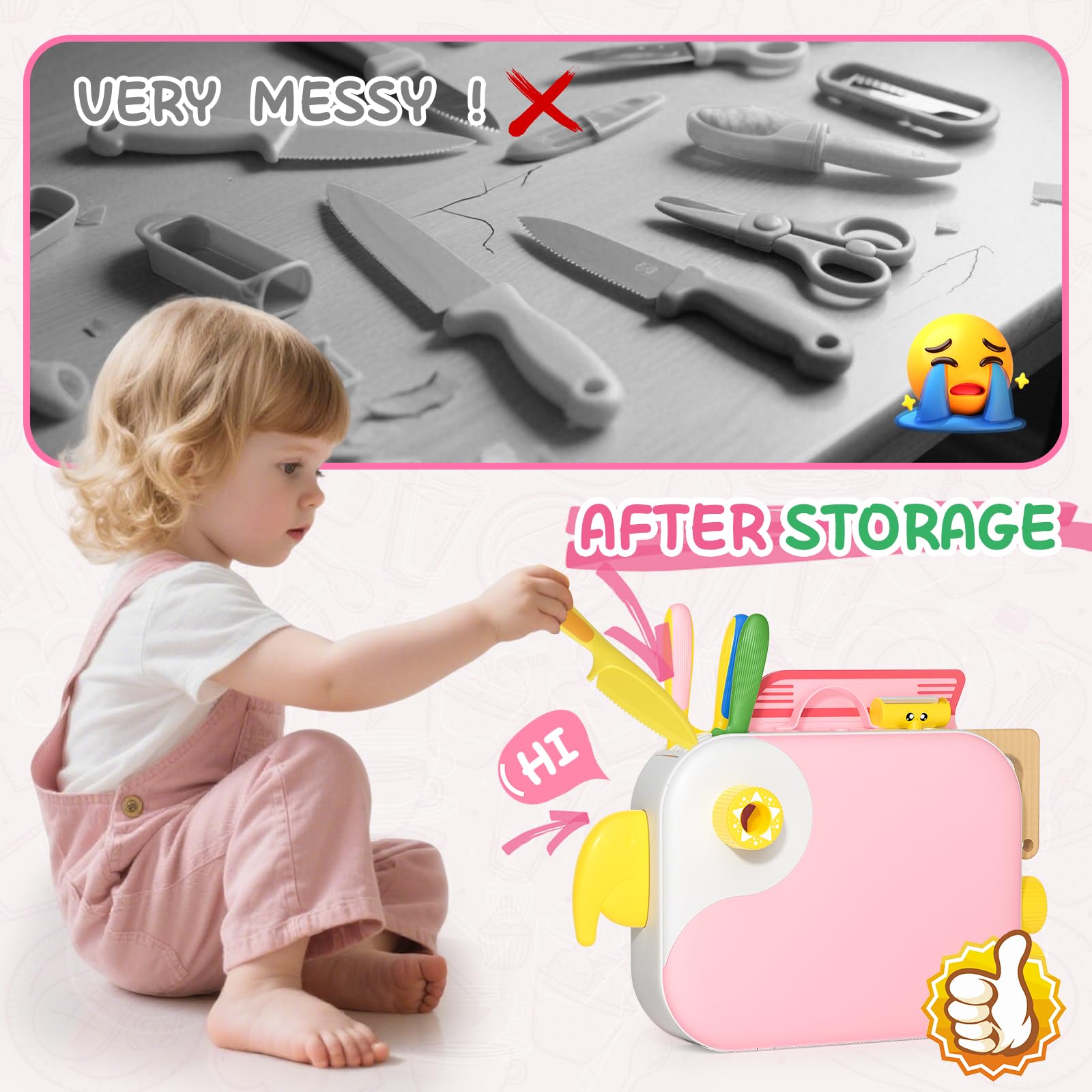 Hilsoeet storage box kept closed for organized toy kitchen