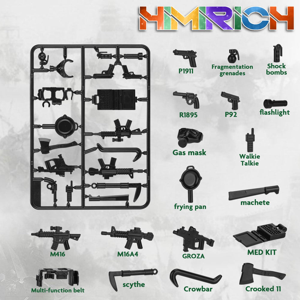 HIMIRICH ABS material toy weapons closeup highlights safe, odorless plastic