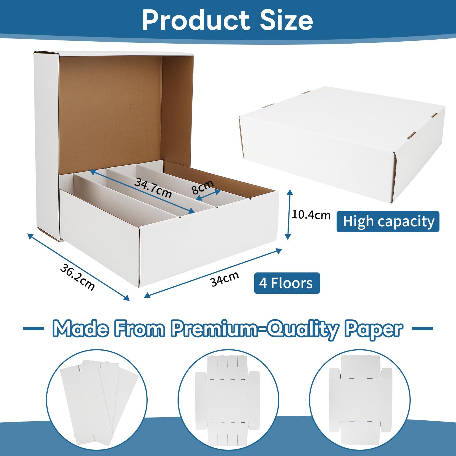 HIMOMO card storage box with four compartments keeps cards neatly separated.