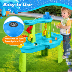 Long silicone tubing can be cut to fit your water table precisely