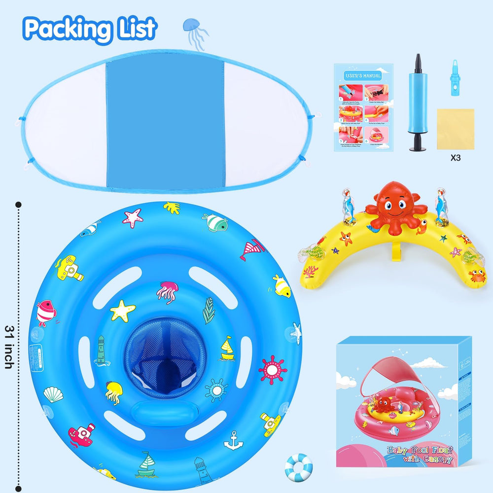 Hinzer baby float designed for 6-36 months with non-toxic PVC.