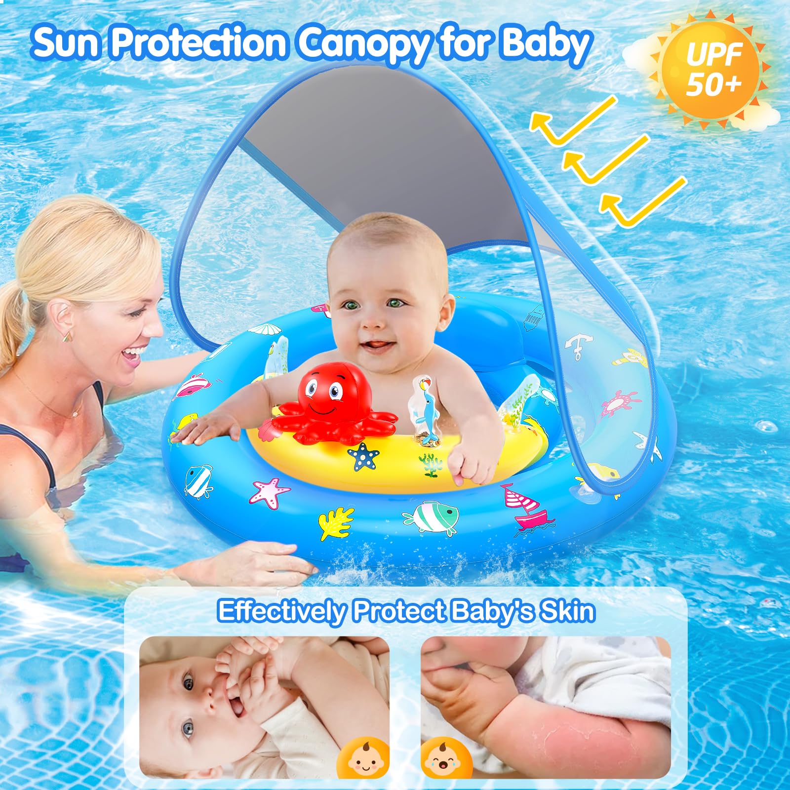 Hinzer baby pool float toy console keeps little swimmers engaged.