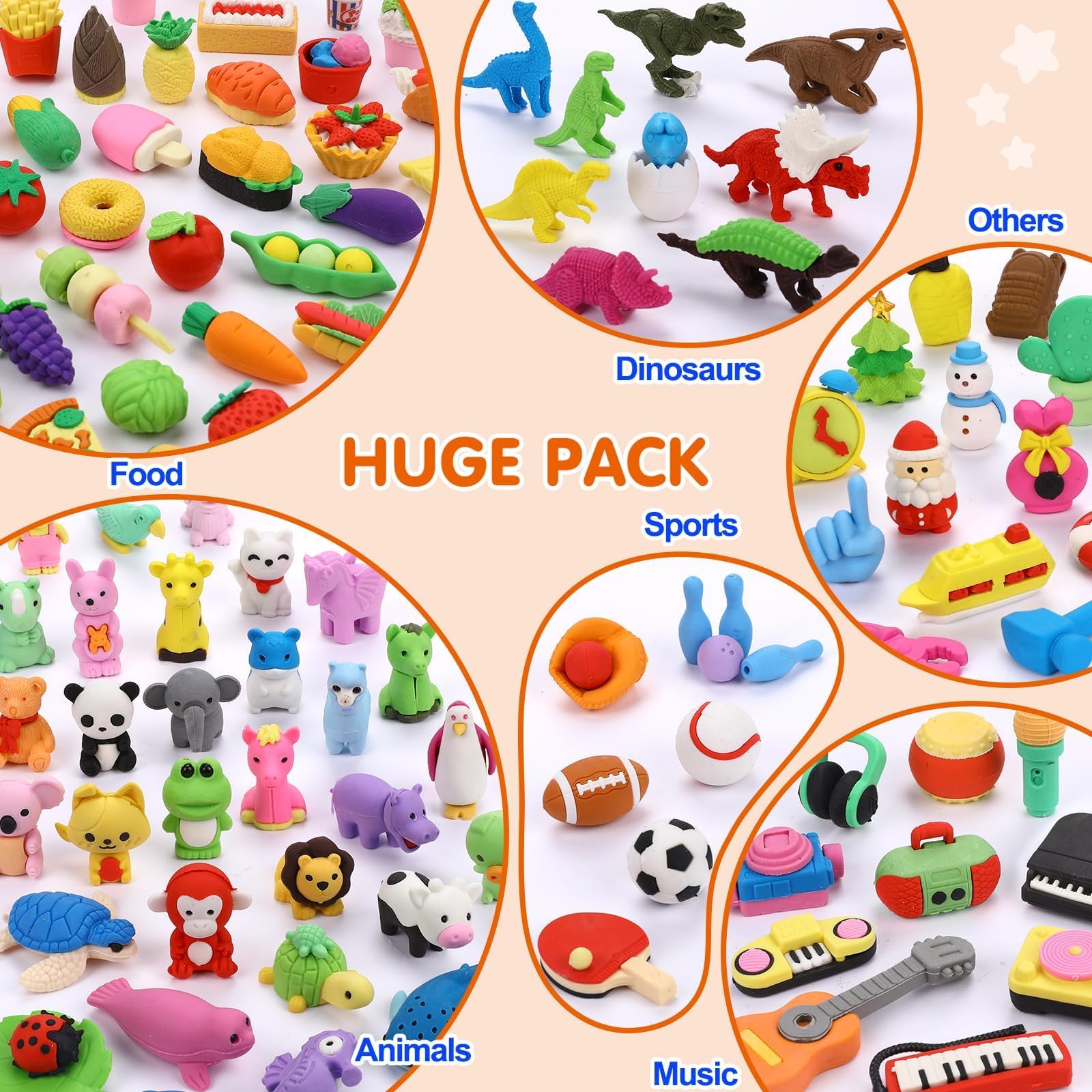 Hinzer classroom-prizes erasers ready for treasure boxes and desk decor.