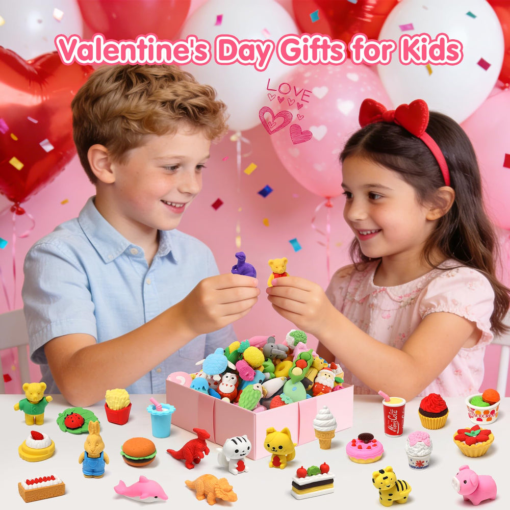 Hinzer kawaii animal collection offers detailed mini erasers for imaginative storytelling and color recognition.
