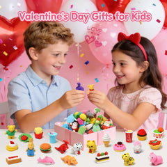 Hinzer kawaii animal collection offers detailed mini erasers for imaginative storytelling and color recognition.