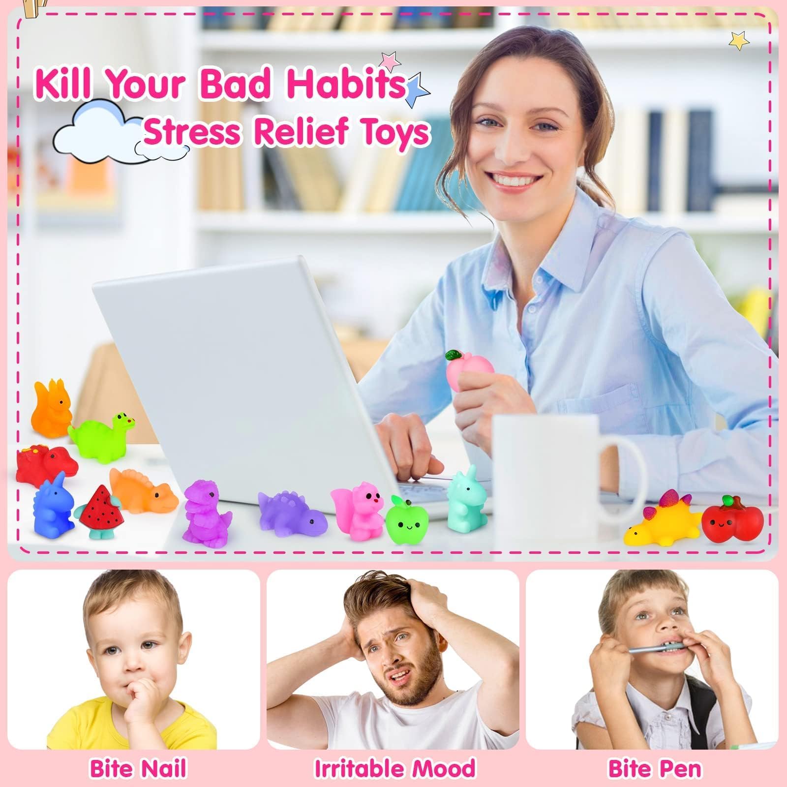 Hinzer Mochi Squishy Mini Fruit Strawberry – cheerful desk companion for breaks