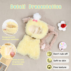HiOKOU Labubu rabbit dinosaur costume for 17cm doll, bright colors