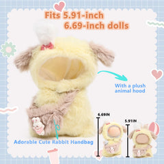 HiOKOU Labubu rabbit monkey costume for 17cm doll, playful look