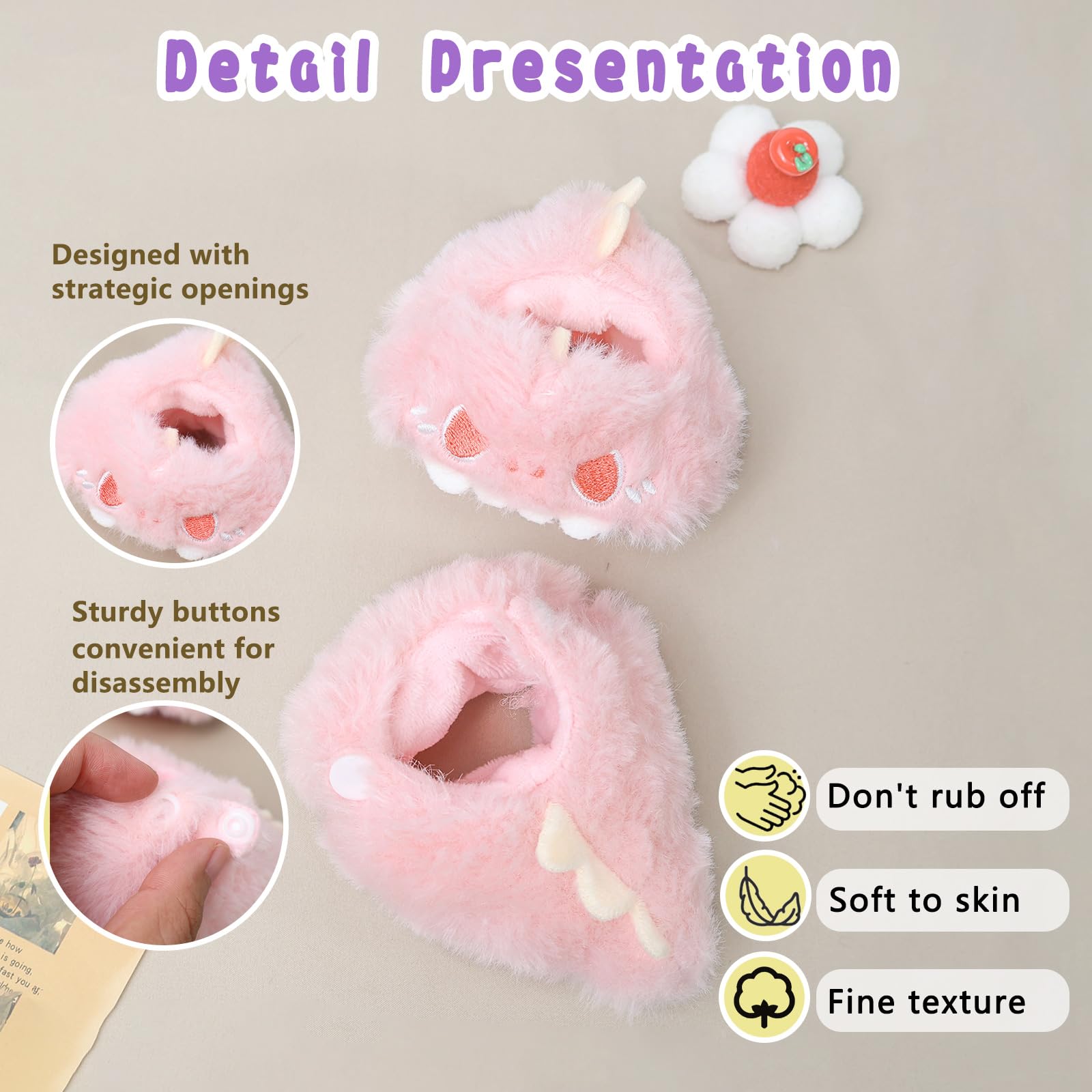 HiOKOU Labubu dinosaur pink outfit preserves color vibrancy and encourages imaginative play.