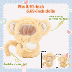 HiOKOU Labubu pig outfit for 17cm doll, bright colors for daily display