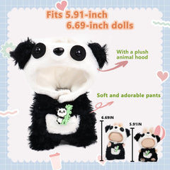 HiOKOU panda doll outfit, soft plush texture and vivid colors for play