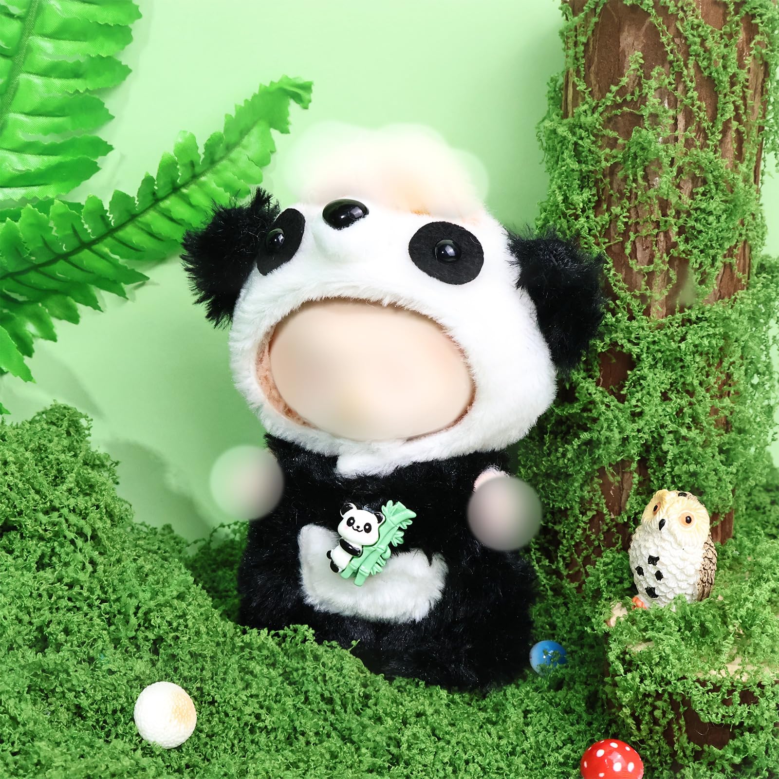 HiOKOU 17cm panda clothes, easy dress and undress design for quick changes